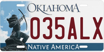 OK license plate 035ALX