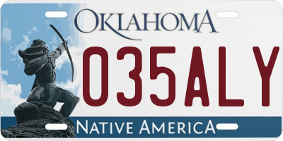 OK license plate 035ALY