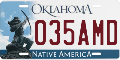 OK license plate 035AMD