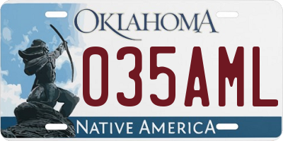 OK license plate 035AML