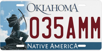 OK license plate 035AMM