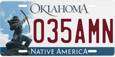 OK license plate 035AMN