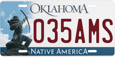 OK license plate 035AMS