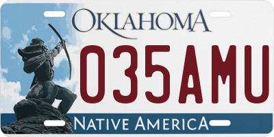 OK license plate 035AMU