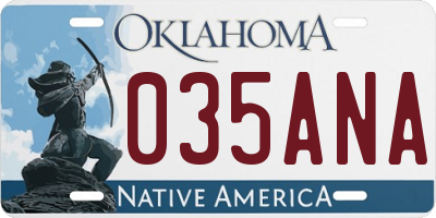 OK license plate 035ANA