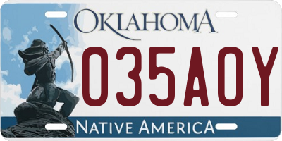 OK license plate 035AOY