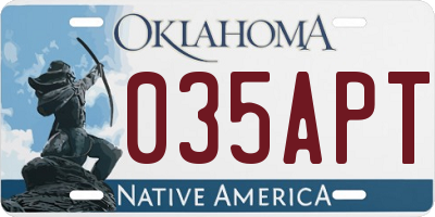 OK license plate 035APT
