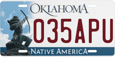 OK license plate 035APU