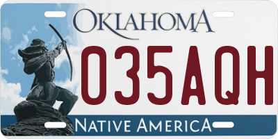 OK license plate 035AQH