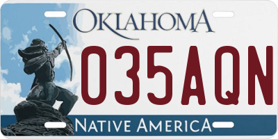 OK license plate 035AQN