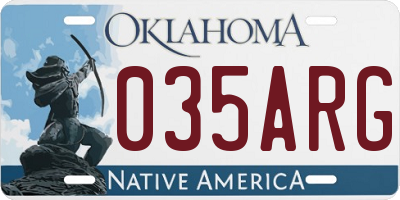 OK license plate 035ARG