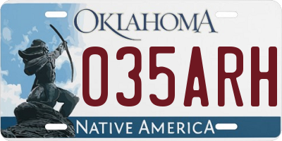 OK license plate 035ARH