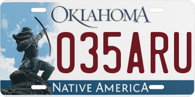OK license plate 035ARU