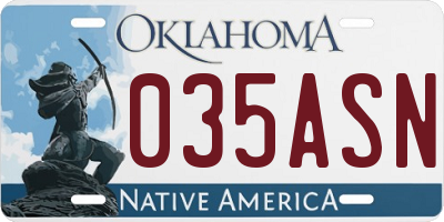 OK license plate 035ASN