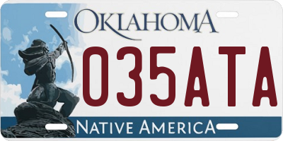 OK license plate 035ATA