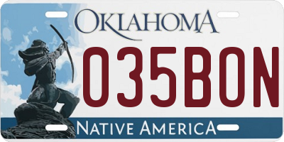 OK license plate 035BON