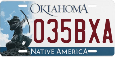 OK license plate 035BXA