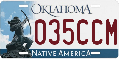 OK license plate 035CCM