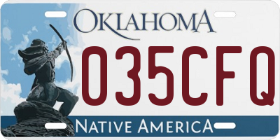 OK license plate 035CFQ