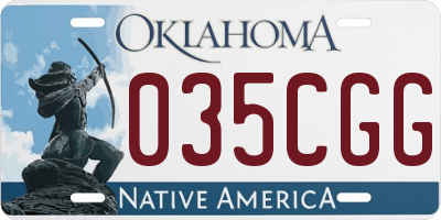 OK license plate 035CGG