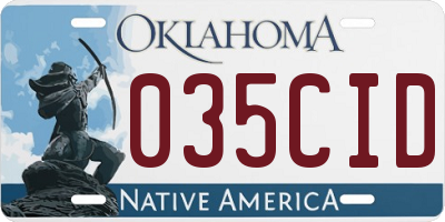 OK license plate 035CID