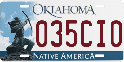 OK license plate 035CIO