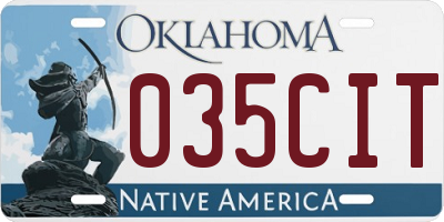 OK license plate 035CIT