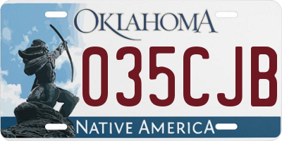 OK license plate 035CJB