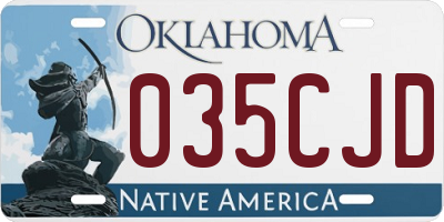 OK license plate 035CJD