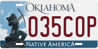 OK license plate 035COP