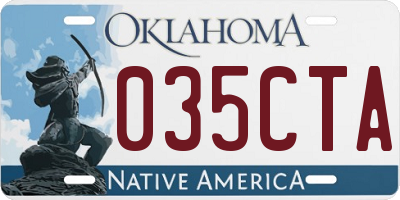OK license plate 035CTA