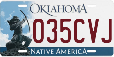 OK license plate 035CVJ