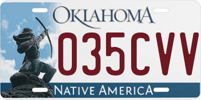 OK license plate 035CVV