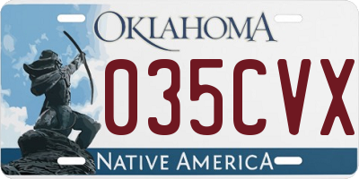 OK license plate 035CVX