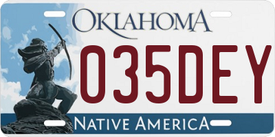 OK license plate 035DEY