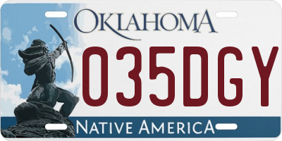 OK license plate 035DGY