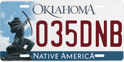 OK license plate 035DNB