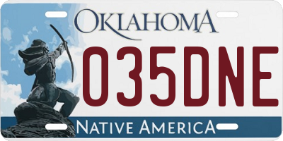 OK license plate 035DNE