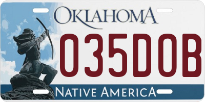 OK license plate 035DOB