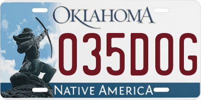 OK license plate 035DOG