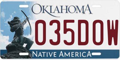 OK license plate 035DOW
