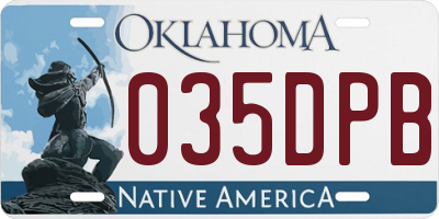 OK license plate 035DPB