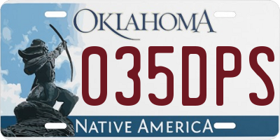 OK license plate 035DPS