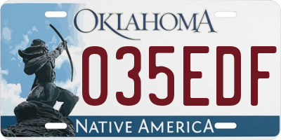 OK license plate 035EDF
