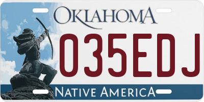 OK license plate 035EDJ