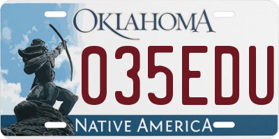 OK license plate 035EDU