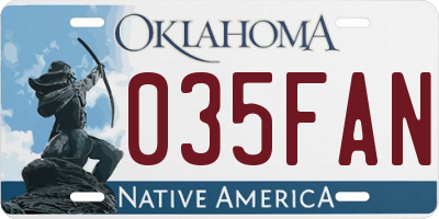 OK license plate 035FAN