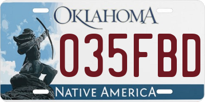 OK license plate 035FBD