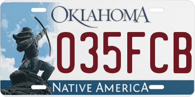 OK license plate 035FCB