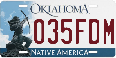 OK license plate 035FDM